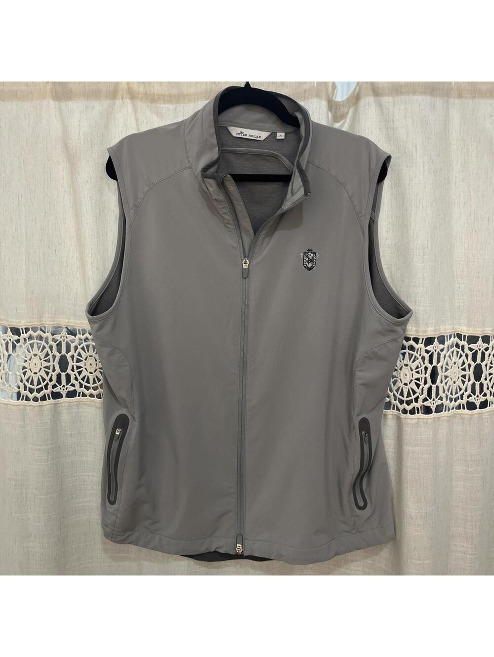 Peter Millar Zephyr Performance Vest Mens Zip Up Grey Golf L Sewickly Height